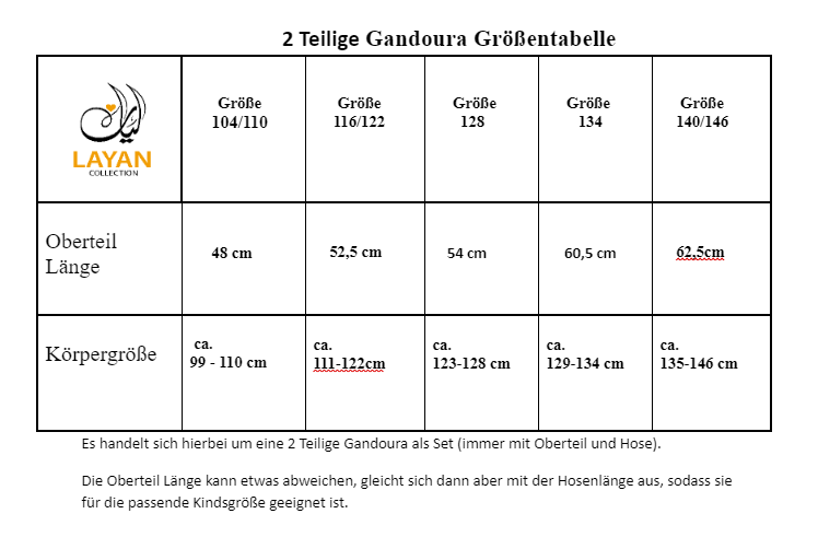 2 Teiler Gandoura Blau