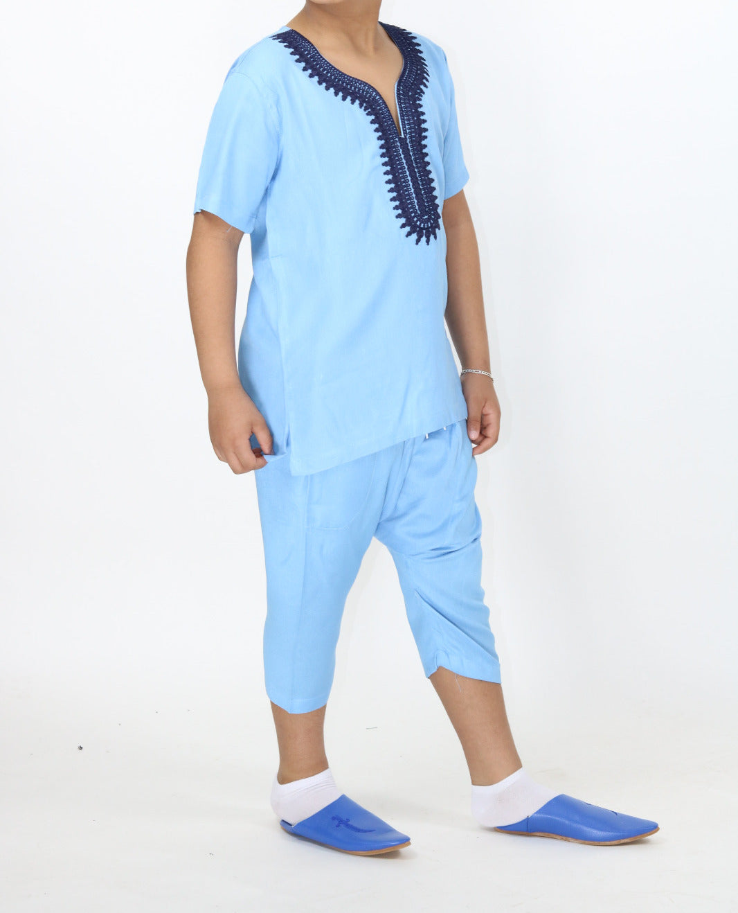 2 Teiler Gandoura Blau